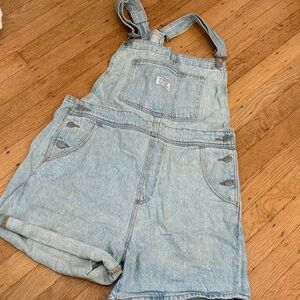 Levi's Light Blue Denim Short Overalls